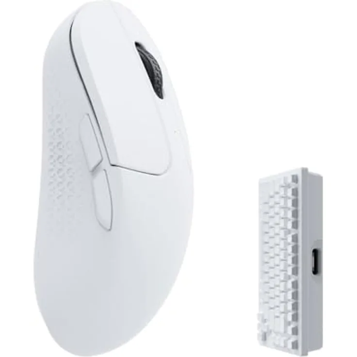Keychron M3 Mini (Kabellos), Maus, Weiss - Ultraleichtes Design, PixArt 3395 Sensor, bis zu 26.000 DPI