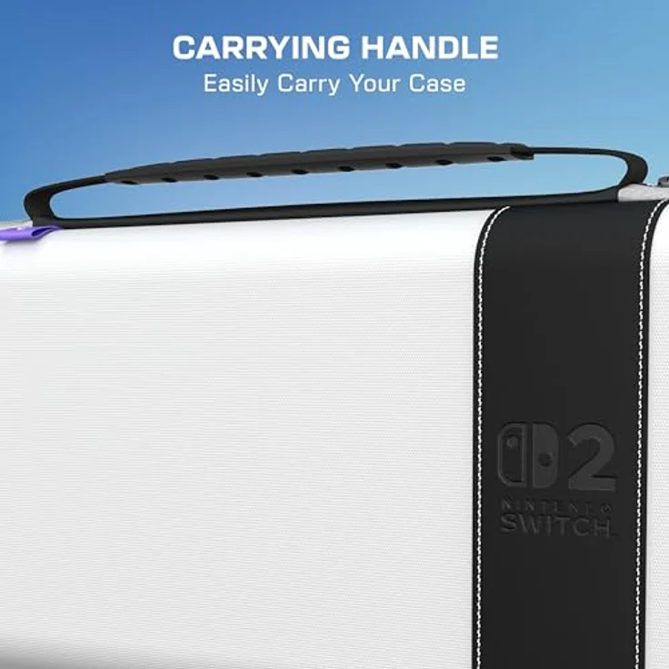 Turtle Beach PlayTrek Etui, Offiziell von Nintendo lizenziertes Reiseetui für Nintendo Switch 2, weiß, mit robustem Schutz und gepolstertem Innenfach – Bild 3