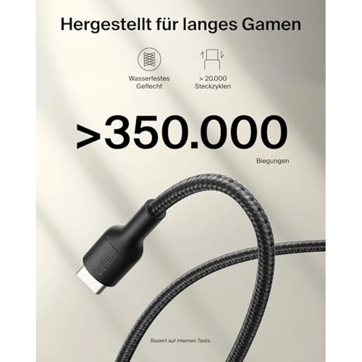 Belkin ENA008HQ2MBK, 2 m USB C Kabel, USB 2.0, Schwarz, mit Schnellladung bis zu 60 W – Bild 4