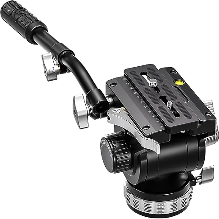 Leofoto BV-20, 2-Wege-Neiger/Videokopf mit 360° Schwenkbereich und langem Bedienarm