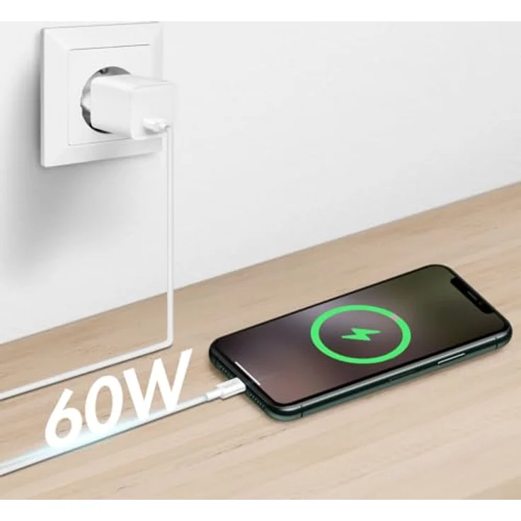 Logilink USB 2.0 Typ-C Anschlusskabel, C (Stecker) zu C (Stecker), 60W, Nylon-Ummantelung, Weiß, 1 m – Bild 5