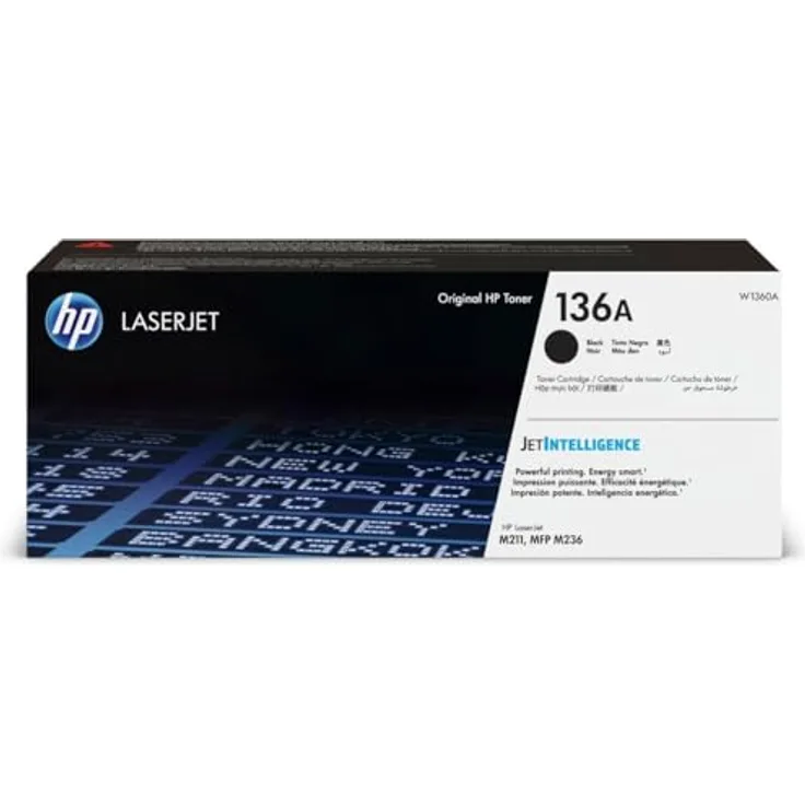 HP 136A W1360A, Original LaserJet Tonerkartusche Schwarz mit Seitenleistung von ~1.150 Seiten, kompatibel mit mehreren HP LaserJet Druckern