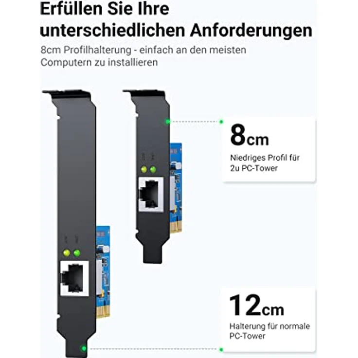 UGREEN PCI Express 1000Mbps PCIe Netzwerkkarte Gigabit Ethernet LAN Karte für PC, Windows 11/10/8/7/Vista/XP, RTL8111G-Chipsatz, inkl. Standard- und Low-Profile-Halterung – Bild 4