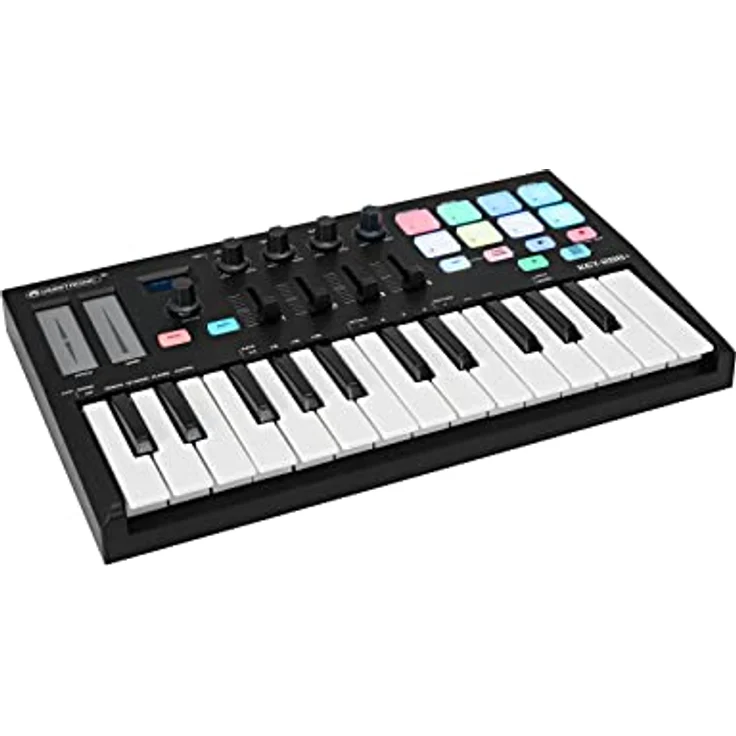 OMNITRONIC KEY-288+ MIDI-Controller | USB-MIDI-Controller mit OLED-Display, 25 Tasten, 8 Pads, je 4 Regler und Fader, für Musiker, Produzenten und DJs – Bild 1