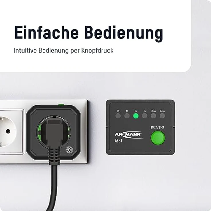 ANSMANN Timer Steckdose, kompakte Energiespar Steckdose mit Countdown Timer für Innen, schwarz, 2500W, kein Standby Verbrauch – Bild 3
