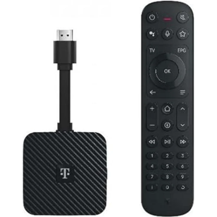 Deutsche Telekom MagentaTV Stick 4K schwarz (2. Generation) mit Fernbedienung und Sprachassistent – Bild 1