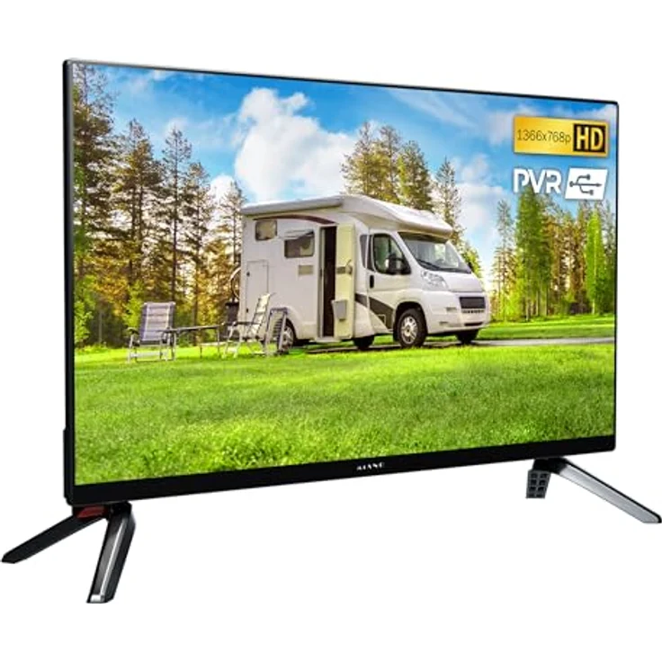 Kiano Slim TV 24" Zoll, LED HD Fernseher mit Dolby Audio, Triple Tuner DVB-T2, Auto-Ladegerät, HDMI und USB, Schwarz – Bild 2