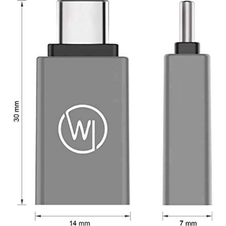 Wicked Chili USB C 3.2 Gen1 SuperSpeed Adapter USB C auf USB A (Premium Alu-Adapter) kompatibel mit Xiaomi Redmi, Samsung Galaxy S21 Ultra, A32, M42, Huawei P40 Pro, Mate 40 Pro und Typ C Smartphones – Bild 4