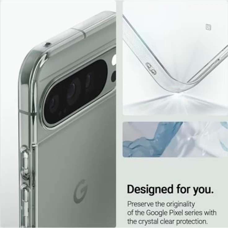 Caseology Capella für Google Pixel 9 / Google Pixel 9 Pro Hülle - Kristallklar, Seitengriffmuster, Ultra Clear, Militärqualität Sturzschutz – Bild 3