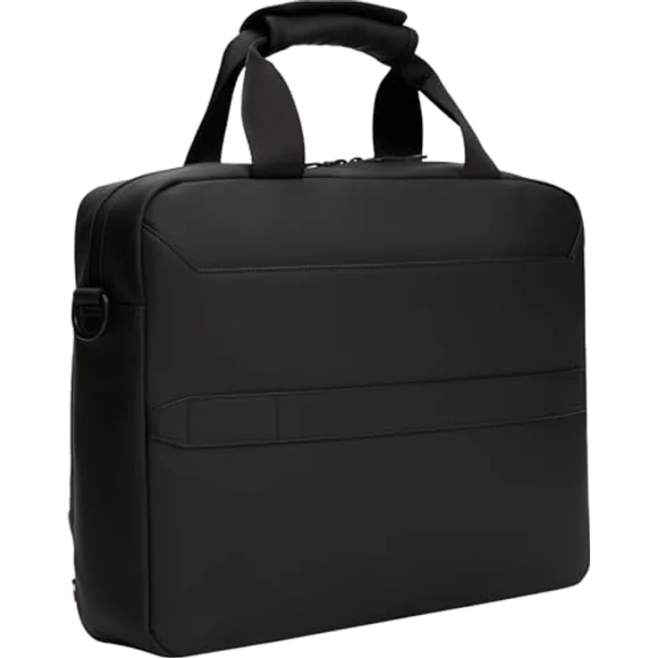 Tommy Hilfiger TH TPU COMPUTER BAG, Laptoptasche für Geschäftsreisen, schwarze Umhängetasche mit Vordertasche und verstellbarem Schulterriemen – Bild 2