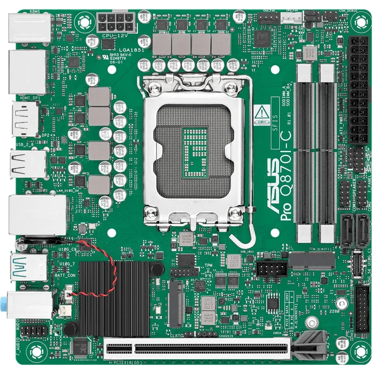 ASUS MB PRO Q870I-C-CSM, Mini-ITX Mainboard mit Intel Q870, Unterstützung für Intel vPro, 128 GB RAM, ASUS Control Center Express – Bild 1