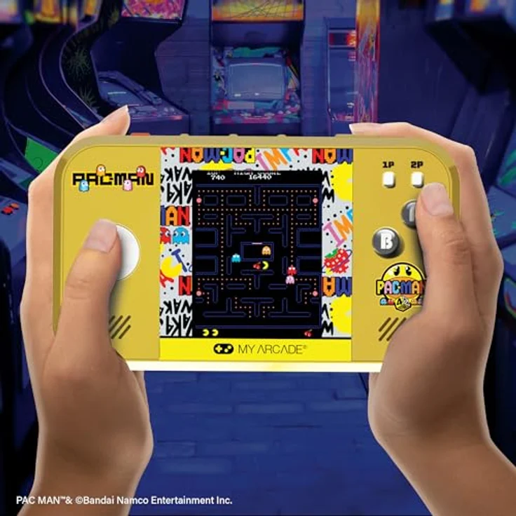 My Arcade Pac-Man Pocket Player Max, Tragbares Gaming-System mit 3.5 Zoll hochauflösendem Farbdisplay und integriertem Lautsprecher - 45th Anniversary Edition – Bild 4