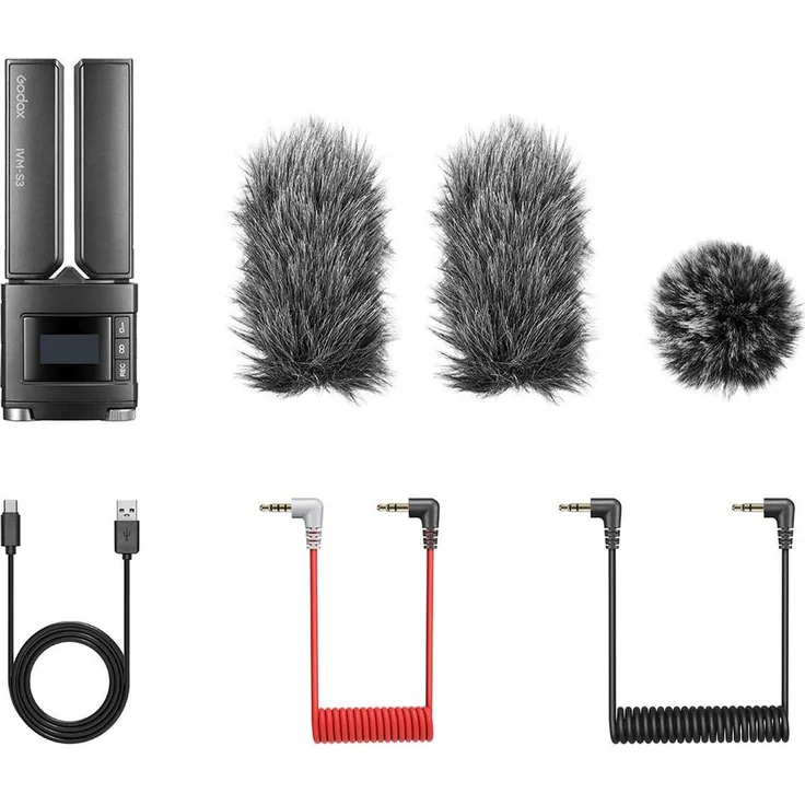 Godox IVM-S3 Stereo-Kameramikrofon, Nierencharakteristik, 15 Stunden Akkulaufzeit, microSD-Kartensteckplatz