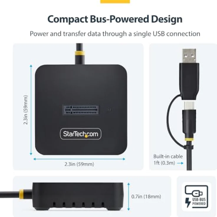 Startech.com M.2 NVMe Schnittstellenadapter, USB 3.2 Gen 2, schwarz, TAA-konform – Bild 6