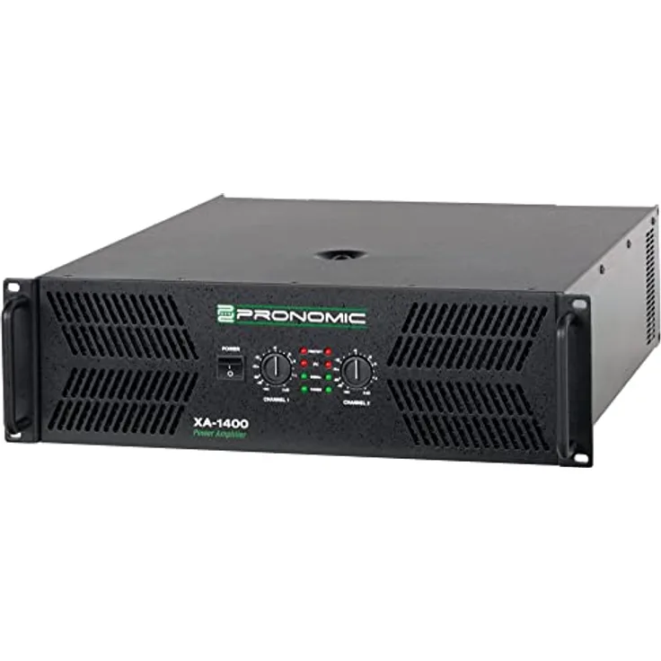 Pronomic XA-1400 Endstufe - Stereo-Leistungsverstärker mit 2x 3000 Watt an 2 Ohm - automatisch gesteuerte Lüfter - Schaltungstype H, schwarz