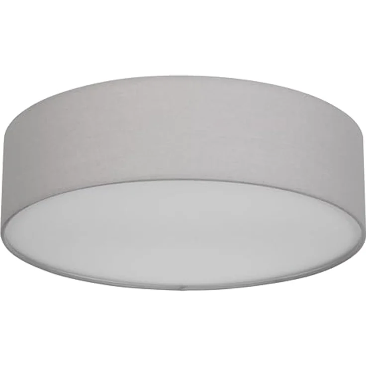 REV Deckenleuchte - Deckenlampe rund 40cm mit Stoff-Lampenschirm im Vintage-Look, grau - ideal für Schlafzimmer & Wohnzimmer – Bild 1