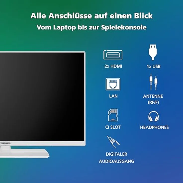 Telefunken Fernseher 32 Zoll Smart TV VIDAA XF32VP750M-W Full HD Fernseher, HDR TV mit Triple-Tuner, LED TV weiß – Bild 4