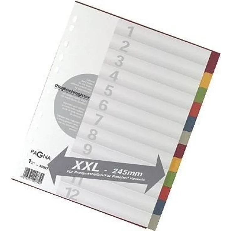 PAGNA Aktenordner XXL 12tlg. weiß mit grauem Druck, Karton 225 g/qm, Universallochung – Bild 2