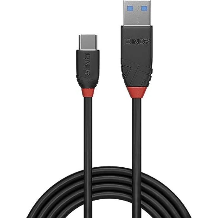 1.5m USB 3.1 Typ A an C Kabel 3A, Black Line – Bild 3