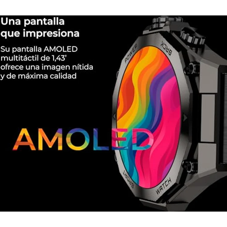 KSIX Titanium Smartwatch, 1,43 Zoll AMOLED-Display, Anruffunktion, wechselbare Armbänder, wasserdicht IP67 – Bild 3
