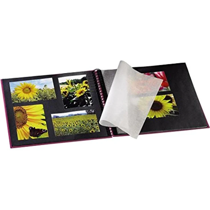 Hama Jumbo Fotoalbum, 36 x 32 cm, 50 schwarze Seiten, 25 Blatt, mit Ausschnitt für Bildeinschub, Fotobuch pink - Preisvergleich – Bild 5