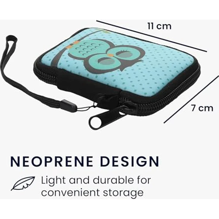 kwmobile In-Ear Kopfhörer Tasche - Neopren Cover Case - Innenmaße - Türkis Braun Mintgrün - Wasserabweisend - Kompatibel mit Airpods, Sony WF-1000XM4, Galaxy Buds, Huawei Freebuds 4i, JBL Tune 230 NC TWS, Jabra Elite 7 Pro – Bild 2