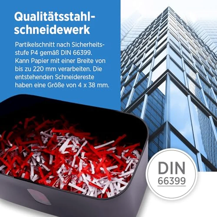 GENIE Aktenvernichter 440 X, Partikelschnitt 4x38 mm, 4 Blatt, 8 Liter, Schwarz - Preisvergleich – Bild 4