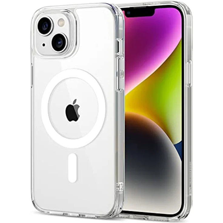 ESR iPhone 14 Plus Hülle Classic Hybrid Magnetische mit HaloLock, Klar, MagSafe kompatibel, Militärnorm Sturzschutz, Kratzfeste Rückseite – Bild 1
