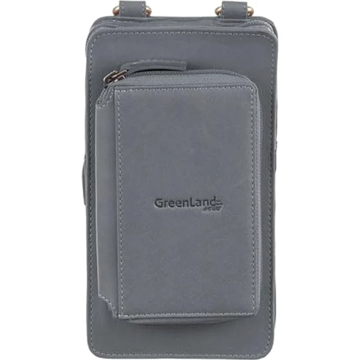 Greenland Nature Nature Soft Handytasche, 100% Leder, Geldbörse, 11 cm, grün – Bild 1