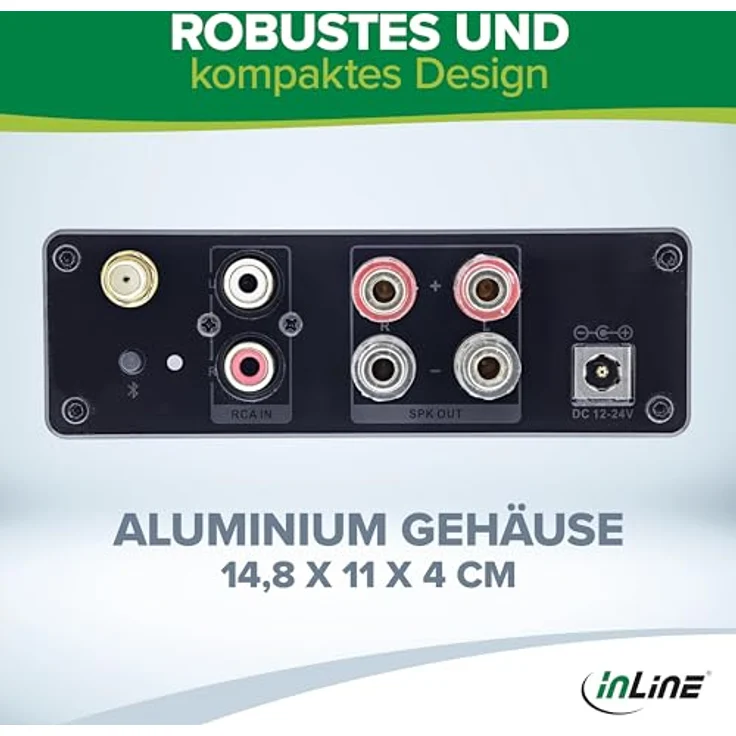 InLine® Bluetooth 5.3 Audio Receiver, 96 Watt Verstärker mit aptX HD, schwarz – Bild 6