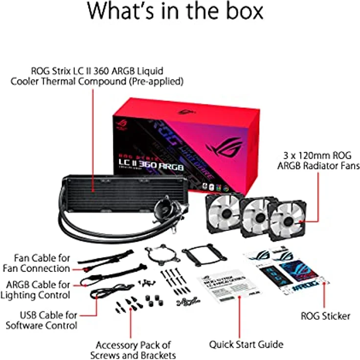 ASUS ROG Strix LC II 360 ARGB All-in-One Flüssig-CPU-Wasserkühlung (Aura Sync) – Bild 5