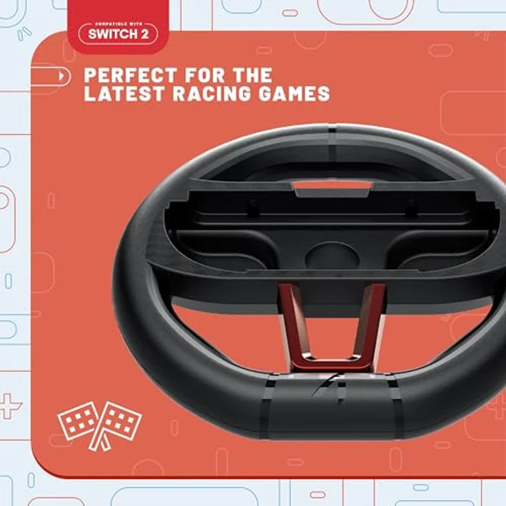 STEALTH S2-RW2, Steuerrad für Nintendo Switch 2, Schwarz, Twin Racing Wheels, Mehrfarbig – Bild 3