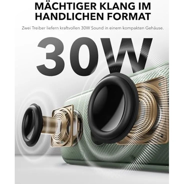 soundcore Motion 300 kabelloser Hi-Res mobiler Lautsprecher mit BassUp, Bluetooth-Lautsprecher mit SmartTune-Technologie, 30W Stereo, 13h Spielzeit, IPX7 Wasserschutz, für Garten, Camping und Wandern – Bild 5