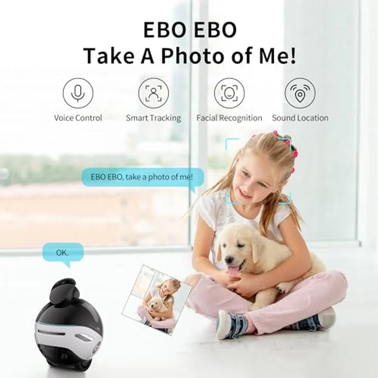 Enabot EBO X,Intelligenter Fahrbare Roboter für die Heimüberwachung mit Kartierung und Navigation,Stabilisierte 4K Überwachungskamera mit Nachtsicht,Premium-Lautsprecher mit Alexa-Integration – Bild 5