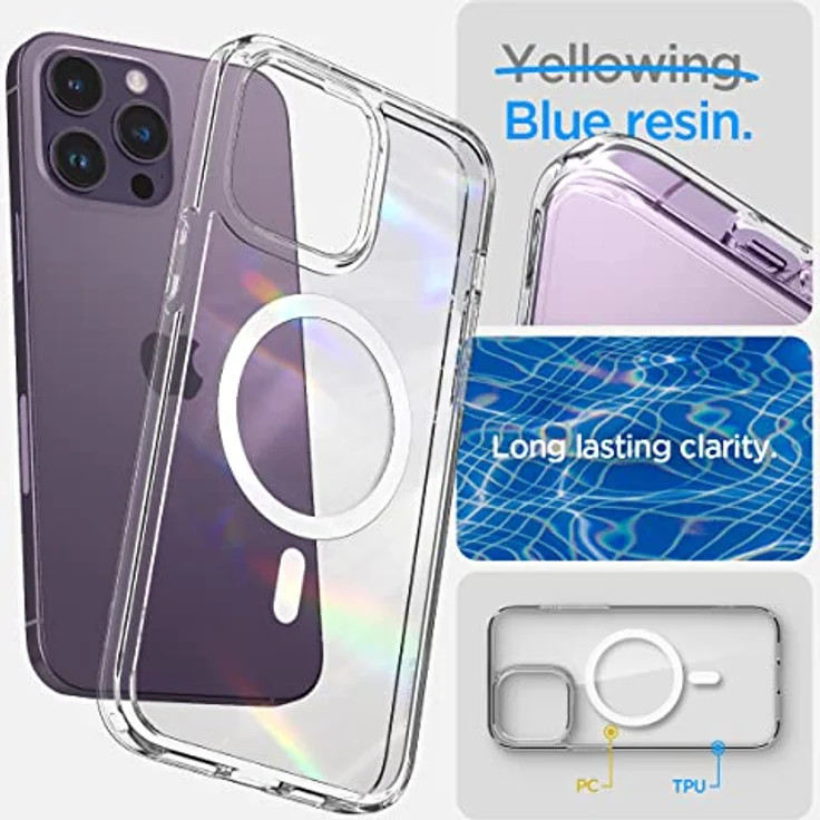 Spigen iPhone 14 Pro Ultra Hybrid MagFit Hülle [Anti-Yellowing] MagSafe Transparent -Crystal Clear – Bild 2