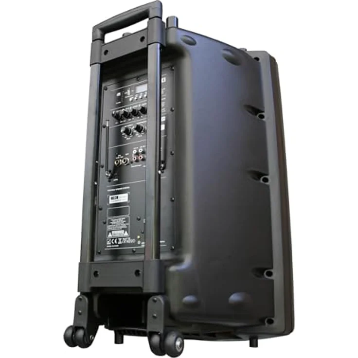 E-Lektron EL38-M 900W mobile PA Sound Anlage mit Akku, Bluetooth, USB/SD-Player und 2 Funkmikrofonen, tragbar mit Handgriff und Rollen – Bild 4