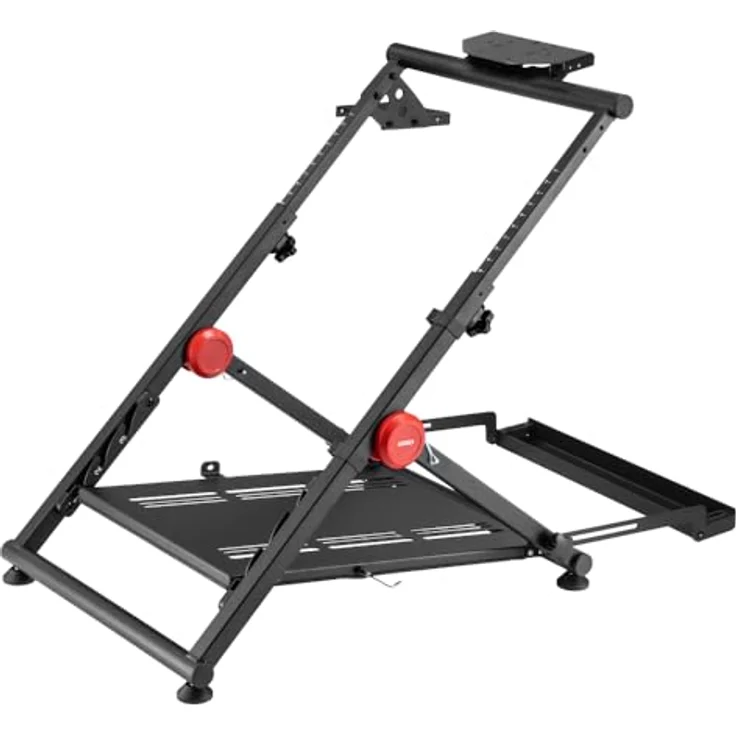 OPLITE Wheel stand GT PRO - Universalhalterung für Lenkrad Force-Feedback, Kettenradgarnitur und Getriebe, kompatibel mit allen Logitech-, Thrustmaster- und Fanatec-Produkten, ergonomisches und faltbares Design, starrer und stabiler Pedalunterstützung, Getriebeträger, Kabelmanagement, 3M Skid – Bild 4