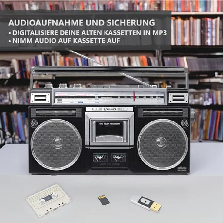 Silva Schneider Ghettoblaster Radio (Aufnahmefunktion, Inkl. Mikrofon) – Bild 2