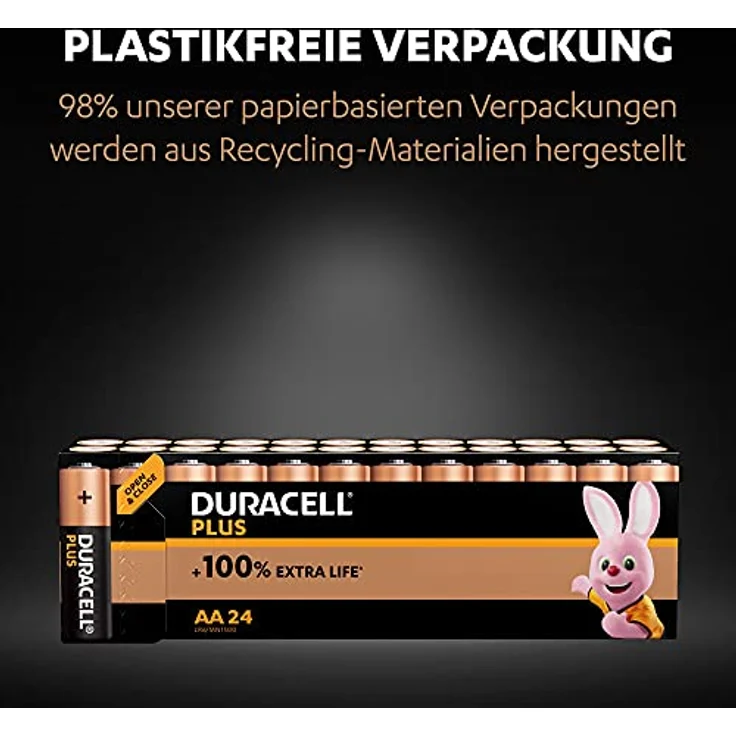 Duracell Plus AA Mignon Alkaline-Batterien, 1.5V LR6 MN1500, 24er-Pack – Bild 4