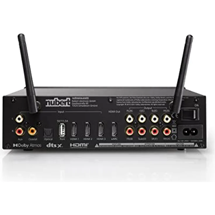 Nubert nuXinema preAV | weißer AV-Vorverstärker | Für vollen Surround-Sound | Wireless und komfortabel | Mit Dolby Atmos® und DTS:X | Schaltzentrale für max. 9 Quellen | Geringer Stromverbrauch – Bild 4