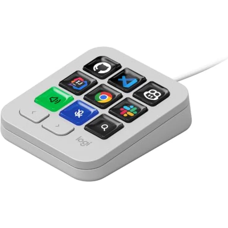 Logitech MX Keypad, programmierbares Makro-Pad mit 9 anpassbaren Tasten, IntelliJ - Hellgrau