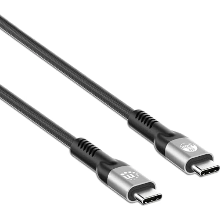 MANHATTAN USB4 USB-C Ladekabel 240W, 40Gbit/s, 8K Unterstützung, 2m, schwarz – Bild 3