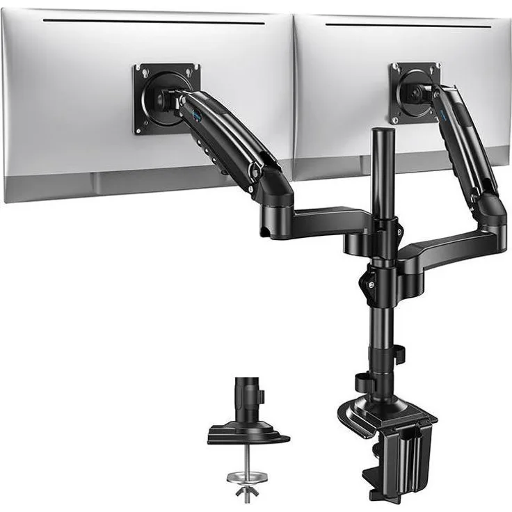 Huanuo HNDS8 Doppelmonitorhalterung für 13-32" Monitore, ergonomisch verstellbar, vertikale Anordnung, bis zu 32 Zoll