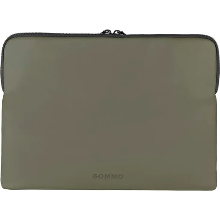 TUCANO GOMMO - Sleeve für 35,6 cm (14 Zoll) und MacBook 14 Zoll (35,6 cm), gummiertes Material, Militärgrün
