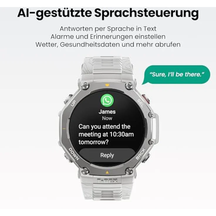 Amazfit T-Rex 3 Outdoor Smartwatch 48mm AMOLED Display, Dual Band GPS, 27 Tage Akkulaufzeit, NFC Zahlung, 170+ Sportmodus, 45m Freitauchen - Schwarz – Bild 2