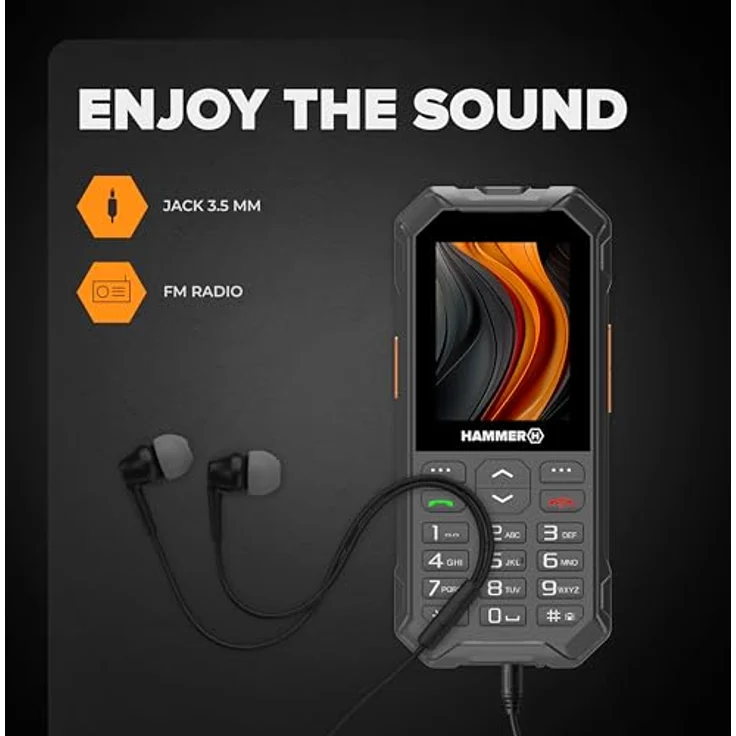 Hammer 6 4g 2.4´´ Schwarz Schwarz One Size - Robustes Seniorenhandy mit IP68 Zertifizierung und 7 Tage Akkulaufzeit – Bild 10