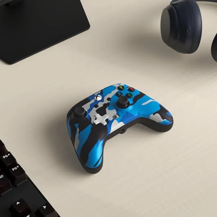 PowerA Enhanced Wired Controller Metallic Blue Camo Blau, Schwarz, Weiß (1518911-01) (PC, Xbox One, Xbox Series) – Bild 2