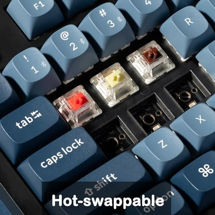 Keychron V6 Max, QMK/VIA Wireless Mechanical Keyboard mit Knopf, 100%-Layout, Gasket-Mount, Carbon Black, Gater, Kabellos und Kabelgebunden – Bild 6