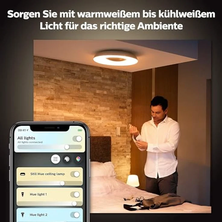 Philips Lighting Hue LED-Deckenstrahler 871951434137100 Hue White Ambiance Still Deckenleuchte weiß 2400lm inkl. Dimmschalter LED – Bild 6