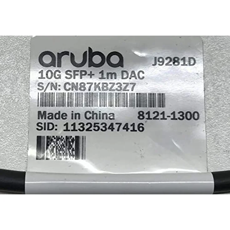 Aruba 10G SFP+ to SFP+ Direct Attach Copper Cable, passives Netzwerkkabel mit 1 Meter Länge, Schwarz, unterstützt 10 Gbit/s, kompatibel mit HPE Aruba Switches – Bild 3